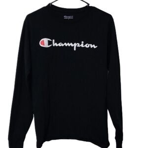Champion Men's Classic Long Sleeve Graphic T-Shirt black Light, Small  Sports